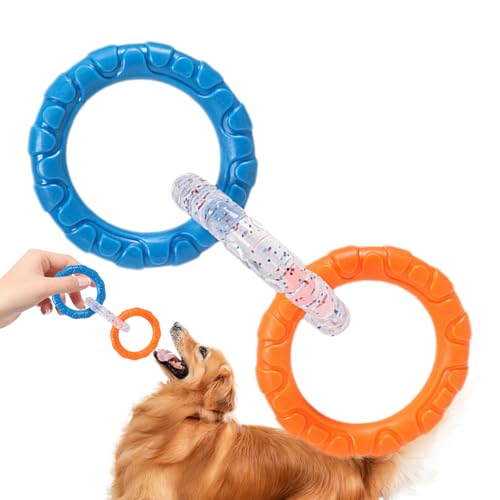 MWZBTG Hunde-Ziehspielzeug, Hundering-Spielzeug - Robustes Kauspielzeug,Tauziehen-Puller, zahnbeständig, 3 Ringe, interaktives Hundespielzeug, Haustier-Übungszubehör für kleine, mittelgroße und große von MWZBTG