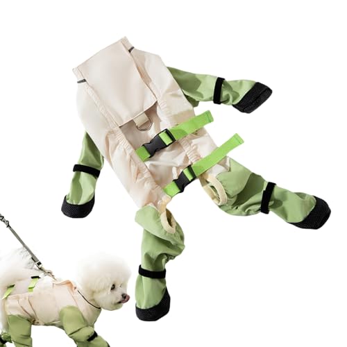 MWZBTG Hundeleggings | wasserdichte Hundeschuhe - rutschfeste Verstellbare Pfotenschutz-Sets Mit Nachleuchtenden Streifen Für Parkettböden Und Schnee von MWZBTG