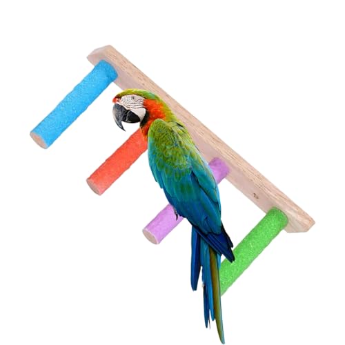 MWZBTG Papageienleiter - Schaukelnde Holzleiter Für Vogelkäfig Mit Robustem Design - Interaktive Krallenschleifhilfe Für Sittiche, Conures Und Unzertrennliche von MWZBTG