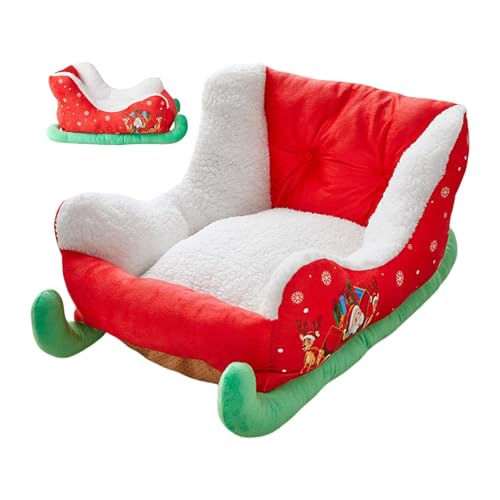 MWZBTG Weiches Bequemes Weihnachtshundebett, Weihnachtsschlitten-Hundebett, Katzenbett Weihnachten Hundebetten Weich, Interessante Rote Weihnachts Sofa Katzenbetten, 63x45x33cm MWZBTG Weiches Bequemes Weihnachtshundebett, Weihnachtsschlitten-Hundebett, Katzenbett Weihnachten Hundebetten Weich, Interessante Rote Weihnachts Sofa Katzenbetten, 63x45x33cm von MWZBTG