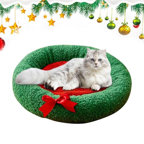 MWZBTG Weihnachtliches Rundes Haustierkissen, Bequemes Haustier-Plüschbett, Rundes Weihnachts-Hundebett, Weihnachts Wärmendes Katzenbett, Bequemes Und Stilvolles Haustierbett Für Zuhause, 40cm MWZBTG Weihnachtliches Rundes Haustierkissen, Bequemes Haustier-Plüschbett, Rundes Weihnachts-Hundebett, Weihnachts Wärmendes Katzenbett, Bequemes Und Stilvolles Haustierbett Für Zuhause, 40cm von MWZBTG