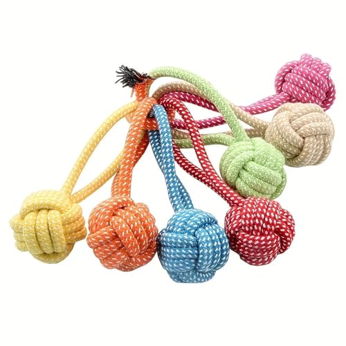 MXGRAPHIC 1 stücke Zufällige Farbe Interaktive Baumwolle Seil Welpen Schlepper Spielzeug Ball for Hunde Zubehör Zahnbürste Kauen Langlebig Liefern von MXGRAPHIC