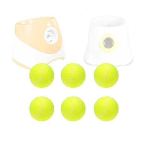 MXGRAPHIC 6 PCS Tennis Launcher Spezielle 5cm Ball Hund Elastische Professionelle Tennis Wurf Maschine Tragbares Spielzeug Nur Die Ball Keine Maschine(6 Tennis Balls) von MXGRAPHIC