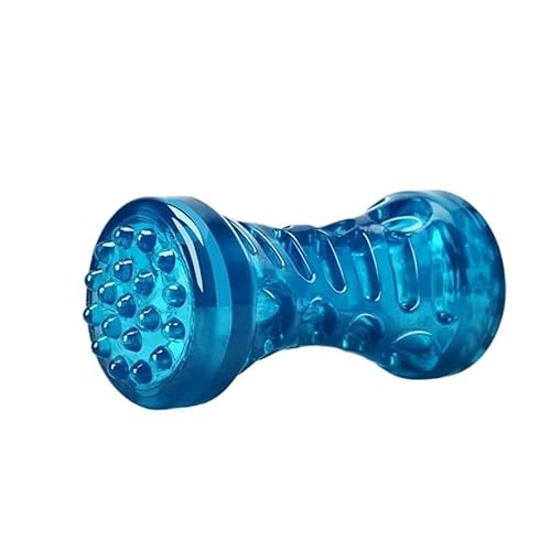 MXGRAPHIC Beständiges, bissfestes Haustierspielzeug, Zahnbürstenknochen, Robustes Hundespielzeug, interaktives Welpenspiel, Spielzeug, Hundeknochen, Kaugummi for Welpen(Blue-small) von MXGRAPHIC