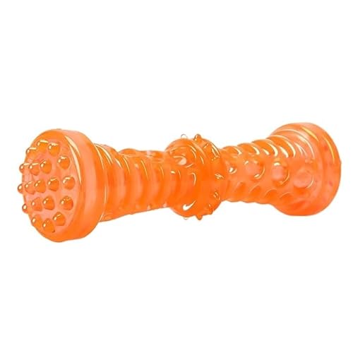 MXGRAPHIC Beständiges, bissfestes Haustierspielzeug, Zahnbürstenknochen, Robustes Hundespielzeug, interaktives Welpenspiel, Spielzeug, Hundeknochen, Kaugummi for Welpen(Orange-Large) von MXGRAPHIC