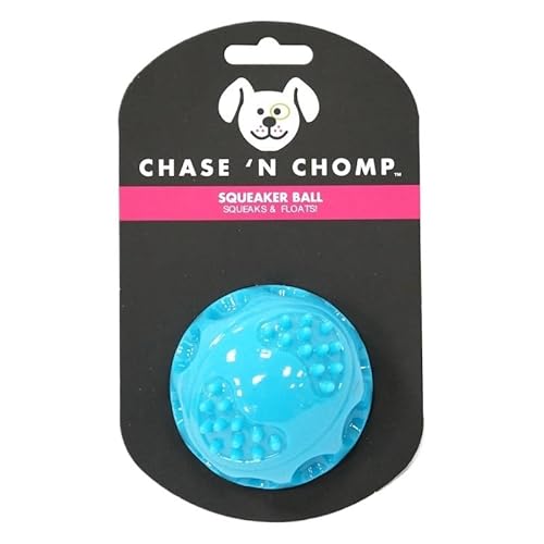 MXGRAPHIC Hundespielzeug, Quietschender Hüpfball, Langlebig, Schwimmfähig, Federnd, Haustierspielzeug, Quietschender Ball, Bissfest, for Kleine Bis Große Hunde(Blue Large 7.5cm) von MXGRAPHIC