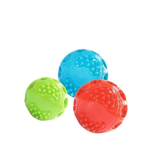 MXGRAPHIC Hundespielzeug, Quietschender Hüpfball, Langlebig, Schwimmfähig, Federnd, Haustierspielzeug, Quietschender Ball, Bissfest, for Kleine Bis Große Hunde(L Ball and Dumbbell) von MXGRAPHIC