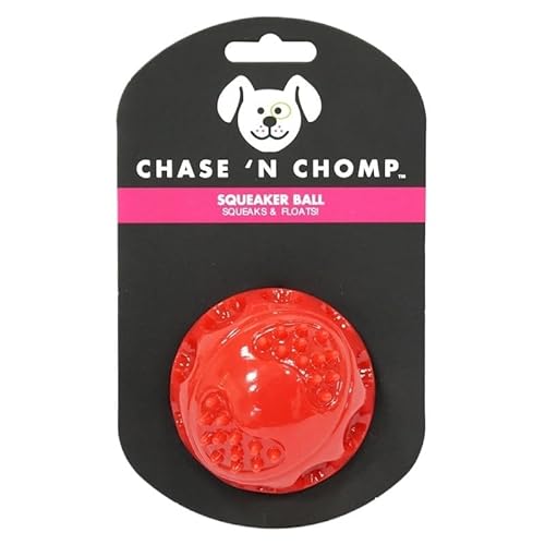MXGRAPHIC Hundespielzeug, Quietschender Hüpfball, Langlebig, Schwimmfähig, Federnd, Haustierspielzeug, Quietschender Ball, Bissfest, for Kleine Bis Große Hunde(Red Large 7.5cm) von MXGRAPHIC