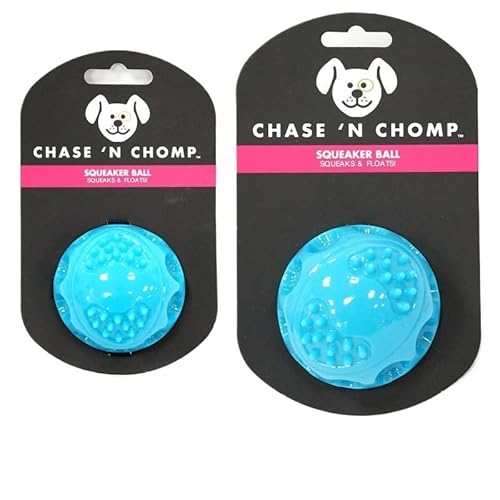 MXGRAPHIC Hundespielzeug, Quietschender Hüpfball, Langlebig, Schwimmfähig, Federnd, Haustierspielzeug, Quietschender Ball, Bissfest, for Kleine Bis Große Hunde(S Blue and L Blue) von MXGRAPHIC