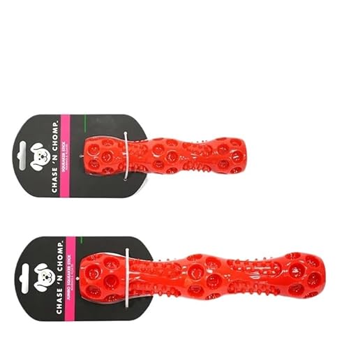 MXGRAPHIC Hundespielzeug, Quietschstab, schwimmfähig, federnd, geeignet for Werfen und Jagen, sehr weiches Haustierspielzeug, 2 Größen erhältlich(S red and L red) von MXGRAPHIC