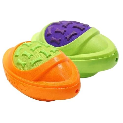 MXGRAPHIC Hundespielzeug Fußball for Hunde, schwimmfähig, quietschend, hart und fest, Passform for Werfen im Freien, geeignet for mittelgroße bis große Hunde(2 Large Size O G) von MXGRAPHIC