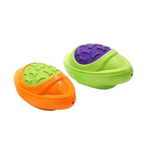 MXGRAPHIC Hundespielzeug Fußball for Hunde, schwimmfähig, quietschend, hart und fest, Passform for Werfen im Freien, geeignet for mittelgroße bis große Hunde(2 small Size O G) von MXGRAPHIC