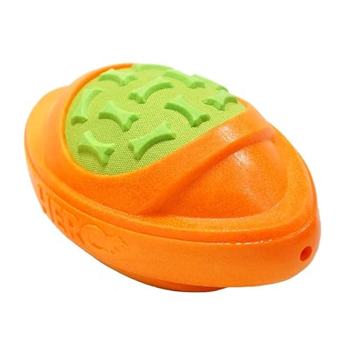 MXGRAPHIC Hundespielzeug Fußball for Hunde, schwimmfähig, quietschend, hart und fest, Passform for Werfen im Freien, geeignet for mittelgroße bis große Hunde(L - Orange Ball) von MXGRAPHIC