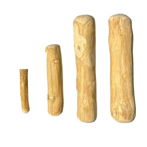 MXGRAPHIC Kaffeefarbenes Kauspielzeug Aus Holz for Hunde, Kaustab Aus Holz for Hunde, Zur Druckentlastung Der Zähne, Haustierspielzeug, Aggressives Quietschendes Hundespielzeug(2 pcs,M) von MXGRAPHIC