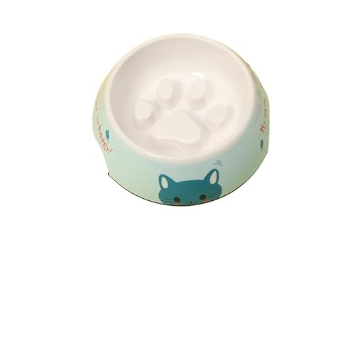 MXGRAPHIC Näpfe for langsames Fressen, umkippsicher, erstickungssicher, rutschfest, spezieller Napf for Hunde wie Bichon Frise, Corgi, Teddy und Französische Bulldogge(Blue cat,M) von MXGRAPHIC