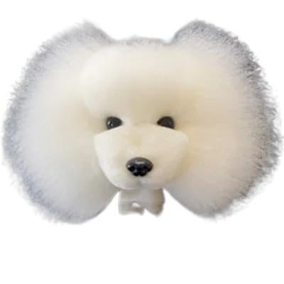 MXGRAPHIC Simuliertes Kopfhaar for Haustiere, Gefälschtes Hundekopfmodell, Übung for Schneiden Von Hundehaaren, Hundekörperperücke, Tierpflege, Trimmen(White Hair headmodel) von MXGRAPHIC