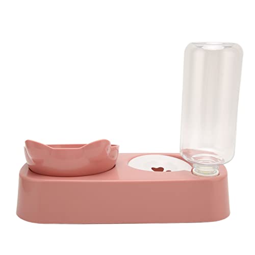 Pet Water Food Bowls, Automatisches Anti-Rutsch-Katzen-Wasserflaschen-Futternapf-Set für Mittelgroße Hunde (Rosa) von MXGZ