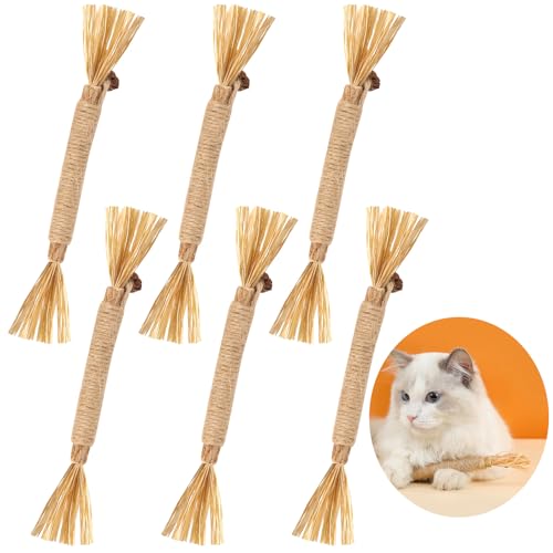 MXTIMWAN Katzen Spielzeug, 6 Stück Knabberstangen Katze, Matatabi Stick Katzensticks Set, Katzenminze Sticks Zum Schleifen von Zähnen, Katzen Zahnpflege Spielzeug für Katze Zu Spielen,Beißen,Kauen MXTIMWAN Katzen Spielzeug, 6 Stück Knabberstangen Katze, Matatabi Stick Katzensticks Set, Katzenminze Sticks Zum Schleifen von Zähnen, Katzen Zahnpflege Spielzeug für Katze Zu Spielen,Beißen,Kauen von MXTIMWAN