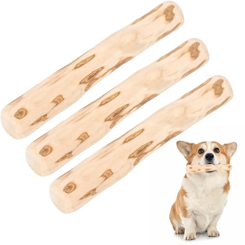 3 Stück Kaffeeholz für Hunde, für Zahnreinigung Kauholz für Kleine und Mittlere Hunde Kauspielzeug Hund zum Kauen und Spielen, Ideal für Welpen und Erwachsene (14cm Länge, 1.8-2cm Durchmesser) von MXYZQDE