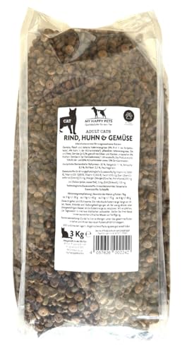 MY HAPPY PETS Katzenfutter mit Rind, Huhn und Gemüse 3 x 3kg von MY HAPPY PETS