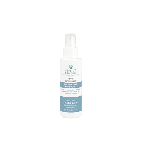 MY PET SKINCARE | Reinigendes und reinigendes Pfoten-Spray, mit Alkohol und Chlorhexidin, ohne Ausspülen, hergestellt in Italien, 75 ml MY PET SKINCARE | Reinigendes und reinigendes Pfoten-Spray, mit Alkohol und Chlorhexidin, ohne Ausspülen, hergestellt in Italien, 75 ml von MY PET SKINCARE