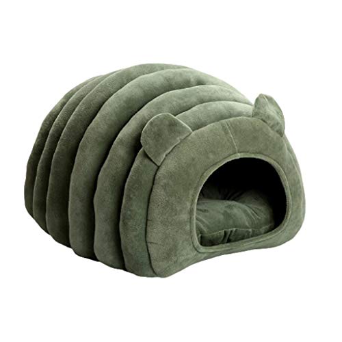 MYBA Haustiere Schlafzone Kuschelhöhle, Haustierbett für Katzen und kleine Hunde, Attraktiv, Langlebig, Bequem, Waschbar, Kuschelhöhle Katzenbett (Color : Green, Größe : Small) von MYBA