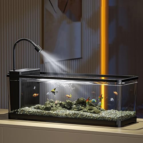 Aquarium Rechteckig, Aquarien Komplettset, Aquarium Becken Mit Lampen,Aquarium Fischzuchtbox,Dekor Wohnzimmer, Home, Office(L) von MYBSXKEOZ