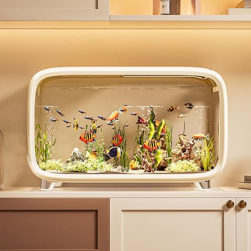 Schildkrötenbecken, Acryl-Aquarium, Aquarium Komplett,Aquarium Kunststoff Für Aquaristik,kleines Aquarium Leicht Zu Reinigen Und Wasser Zu Wechseln(White) von MYBSXKEOZ