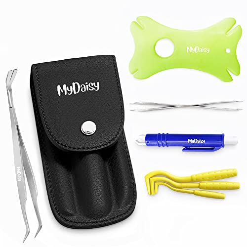 MYDAISY Zeckenzange 7 In 1 Set Mit Etui, Zeckenzange Mensch - Zeckenzange für Hunde, Zeckenkarte, Komplettset Zum Entfernen Von Zecken von MYDAISY