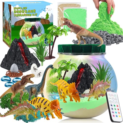 Dinosaurier Spielzeug, DIY Dinosaurier Terrarium Set mit Timing Fernbedienung und farbigen Lichtern, Nachtlicht Selber Basteln Kinder, Wissenschaftliche Bastelsets, Weihnachten Geschenke für Jungen Dinosaurier Spielzeug, DIY Dinosaurier Terrarium Set mit Timing Fernbedienung und farbigen Lichtern, Nachtlicht Selber Basteln Kinder, Wissenschaftliche Bastelsets, Weihnachten Geschenke für Jungen von MYDOVA