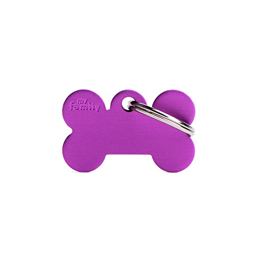 MYFAMILY Plakette Kleiner Knochen Alluminium Violet Platte Hund Brauch Katze von My Family