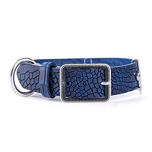 My Family 1273 Halskette 54 cm – 70 cm – 4,0 cm – blaues Leder – XL Silber – 1000 g von MYFAMILY