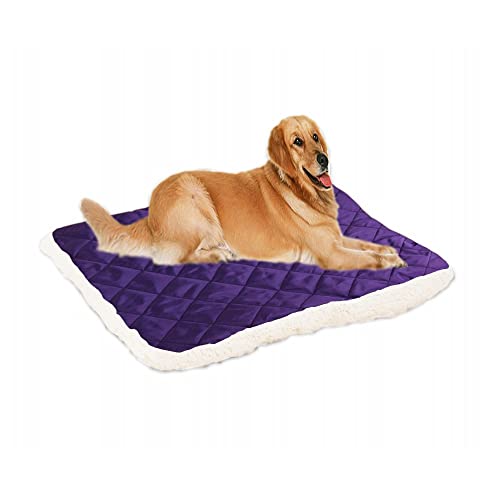 MYHJL Schaf-Fleece-Haustierbett für große Hunde, warm, dick, weich, für Welpen, Katzen, Sofakissen, für große Hunde, Schlafbett, Hundehütte (100 x 80 cm, Dunkelviolett) von MYHJL