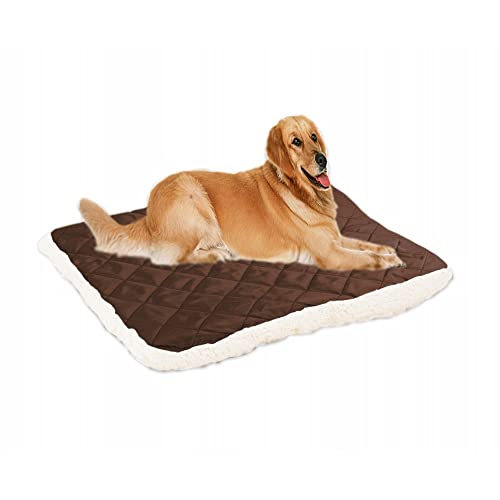 MYHJL Schaf-Fleece-Haustierbett für große Hunde, warm, dick, weich, für Welpen, Katzen, Sofakissen, für große Hunde, Schlafbett, Hundehütte (47 x 34 cm, dunkles Kaffee) von MYHJL