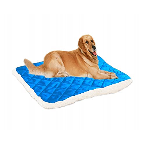 MYHJL Schaf-Fleece-Haustierbett für große Hunde, warm, dick, weich, für Welpen, Katzen, Sofakissen, für große Hunde, Schlafbett, Hundehütte (63 x 50 cm, Himmelblau) von MYHJL