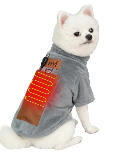 MYI Winter Heated Dog Warm Coat Clothes for small medium Large Dogs Outside/Inside Cold Jacket Gray 4XL(NOT Included Batteries) von MYI