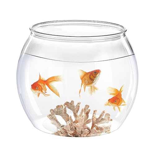 Aquarium für Kampffische - Kleines rundes Fischaquarium für Kampffische - Dekorativer Fischbehälter für Goldfische, Kampffische und mehr, geeignet für Zuhause, Wohnheim, Wohnzimmer KOT- von MYJIO