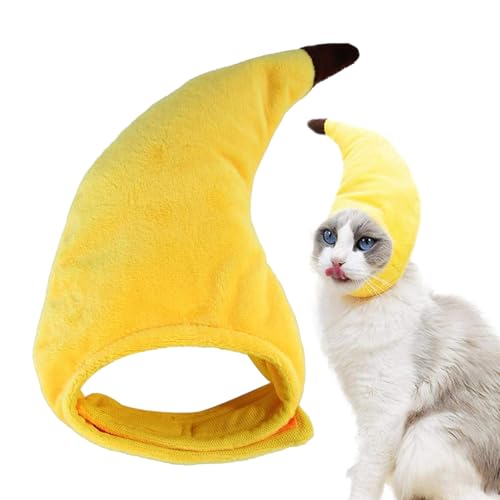 Bananenhut für Hunde, niedlicher Katzen-Partyhut, lustige Haustierkostüme, kreative Partygeschenke, weicher Bananenhut für Cosplay, Festival, Geburtstag von MYJIO