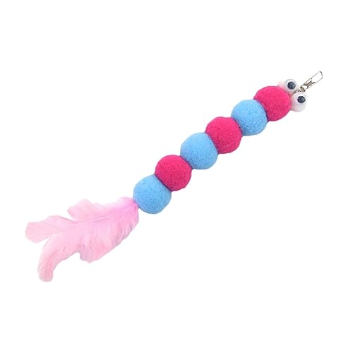 Feather Wand Cat Toy | Wurm Cat Toy Refills,Wurm Feather Cat Toys, Funny Interactive Cat Wand Replacement with Plush Toys for Indoor Cat von MYJIO