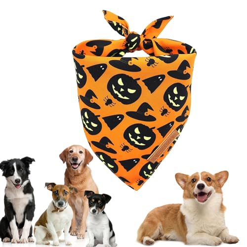 Halloween Hund Bandana | Dual Layer Katze Bandana Halsband | Dreieckstuch Hund Kostüm Bandana, Kätzchen Halloween Kostüme Spinnennetz Gedruckt von MYJIO