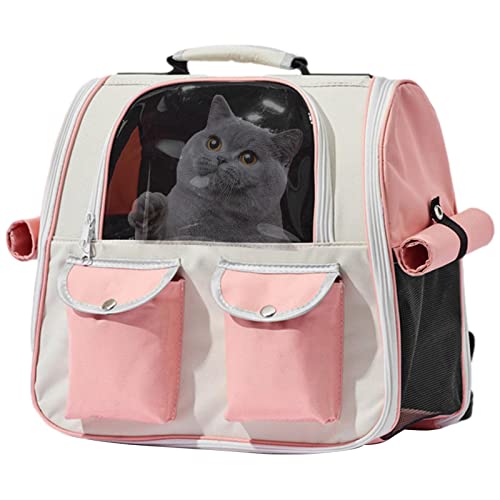 Haustier-Rucksack – atmungsaktives Oxford-Gewebe, Haustier-/Katzentasche, Rucksack, tragbar, mehrere Taschen, strapazierfähig, für kleine, mittelgroße Hunde, Katzen, Haustiere, Wandern, Camping von MYJIO