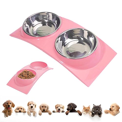 Hundefutternäpfe-Set - Erhöhte Futter- und Wassernäpfe | Futternapf-Set für Haustiere, doppelte Hundenäpfe für Katzen, Kätzchen, kleine und mittelgroße Hunde von MYJIO