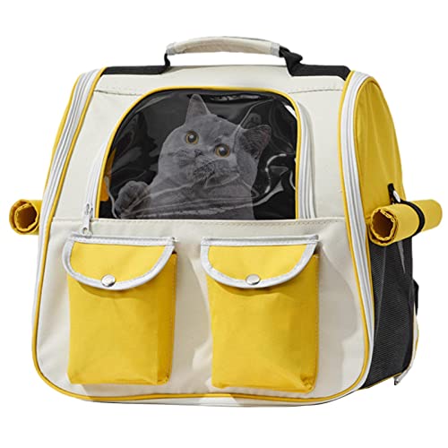 Hundetragerucksack, atmungsaktiv, tragbar, mehrere Taschen, robust, für kleine und mittelgroße Hunde, Katzen, Haustiere, Wandern, Camping von MYJIO