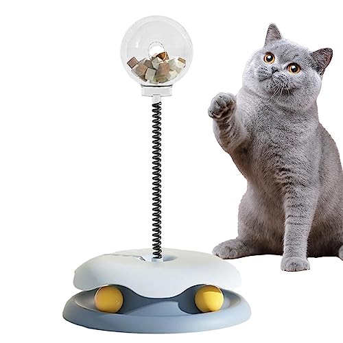 Interaktives Katzenspielzeug,Transparentes Leckerli-Spenderspielzeug für Katzen - Stabiles Futterspielzeug für Katzen, abnehmbarer, um 360 Grad schüttelbarer, auslaufender Futterball mit Greatideal von MYJIO