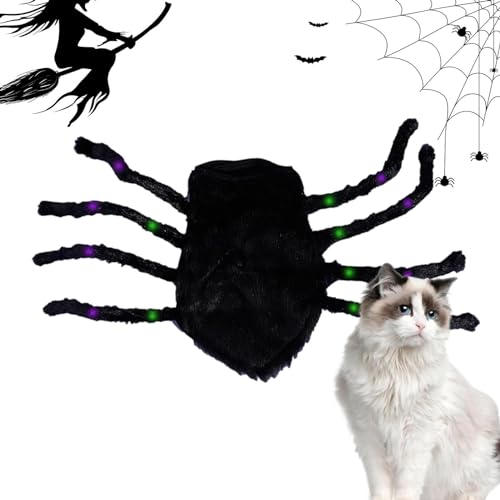 Leuchtende Spinne Hundekostüm – Realistisches Spinnen-Kostü mit Lichtern, Mottoparty-Zubehör für Foto-Requisiten, Halloween-Party, Festivalparade von MYJIO
