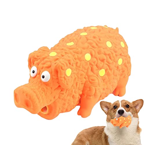 MYJIO Gummischwein Quietscher Hundekauspielzeug - Grunting Hundespielzeug, das grunzt für kleine mittelgroße Hunde - Dauerhaftes Gummi-Schwein-Quietscher-Hundewelpen-Kauspielzeug, Greatideal von MYJIO
