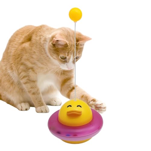 MYJIO Interaktives Spielzeug für Katzen - Interaktives Tumbling-Puzzle-Anreicherungsspielzeug für Kätzchen,Süßes Enrichment-Spielzeug mit Teasing-Stick, Indoor- und Outdoor-Spielzeug für von MYJIO