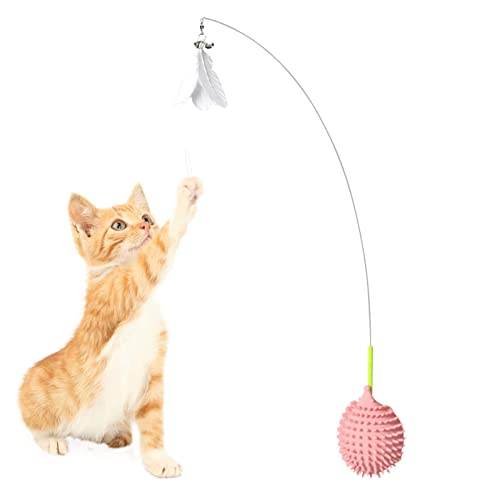 MYJIO Katze Zauberstab, Tragbarer Katzen-Teaser-Zauberstab, Interaktiver Katzenspielzeugstab, Kätzchenspielzeug für Hauskatzen zum Spielen, Jagen und Trainieren KOT- von MYJIO