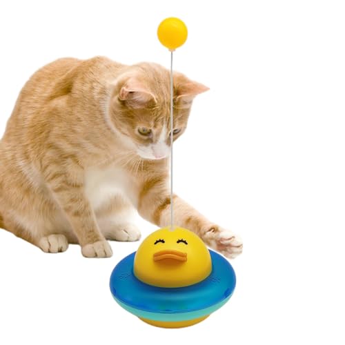 MYJIO Katzen-Anreicherungsspielzeug | Taumelndes Puzzle-Teaser-Spielzeug für Kätzchen - Lustiges Bereicherungsspielzeug für Zuhause, Park, Spazierengehen, farbenfrohes Spielzeug mit Teasing-Stick von MYJIO