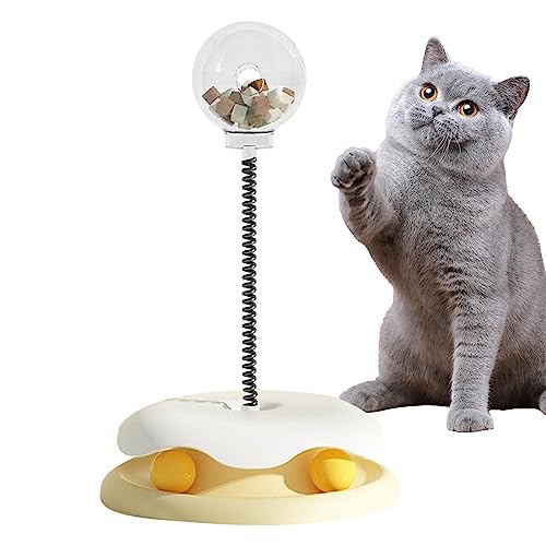 MYJIO Katzenspielzeug für Wohnungskatzen | Transparentes Leckerli-Spenderspielzeug für Katzen - Stabiles Futterspielzeug für Katzen, Abnehmbarer, um 360 Grad schüttelbarer, auslaufender Greatideal von MYJIO